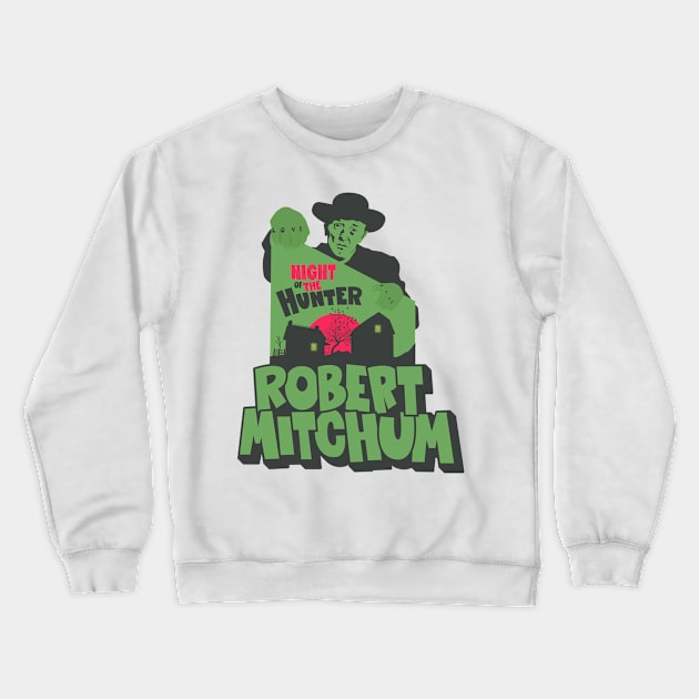 The Night of the Hunter: Captivating Robert Mitchum's Iconic Performance Crewneck Sweatshirt by Boogosh